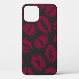 Lipstick Kisses: Donkerrode opdrukken Case-Mate iPhone Case