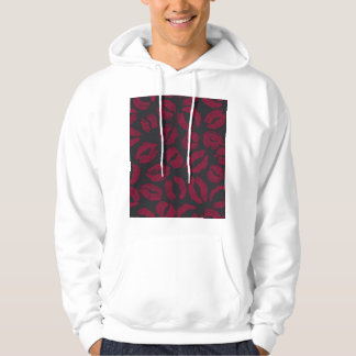 Lipstick Kisses: Donkerrode opdrukken Hoodie
