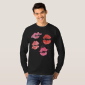 Lipstick Kisses for Valentines Day T-shirt (Voorkant volledig)