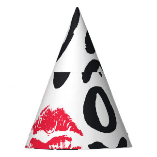 Lipstick Kisses Harten Naadloze Achtergrond Feesthoedjes