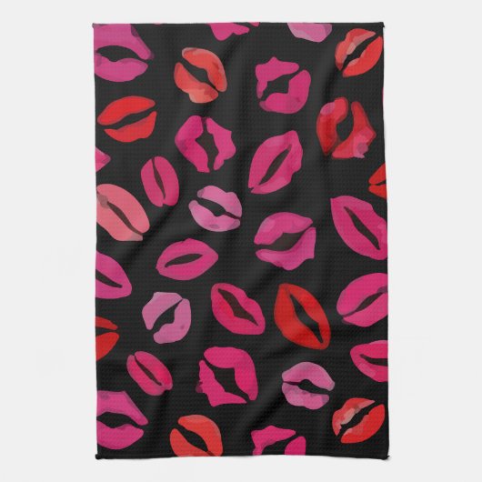 Lipstick Kisses Keukenhanddoek (Verticaal)