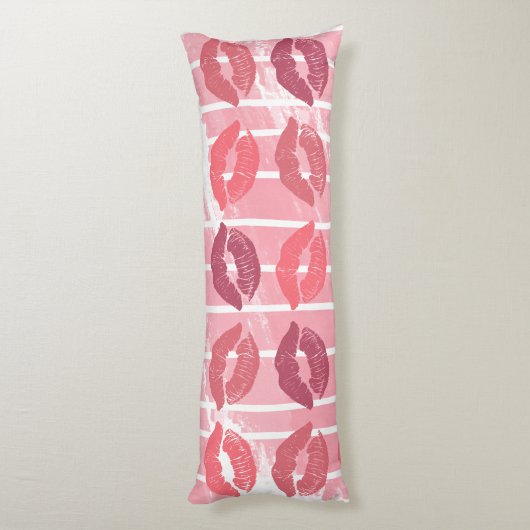 Lipstick Kisses Lichaamskussen (Achterkant (Verticaal))