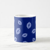 Lipstick Kisses Seamless Pattern - Blue Tones Koffiemok (Center)