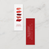 Lipstick kleuren stalen ruby red make-up artiest mini visitekaartje (Voorkant / Achterkant)