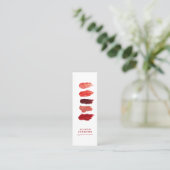 Lipstick kleuren stalen ruby red make-up artiest mini visitekaartje (Staand voorkant)