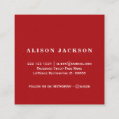 Lipstick kleuren stalen ruby red make-up artiest vierkante visitekaartje (Achterkant)