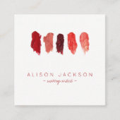 Lipstick kleuren stalen ruby red make-up artiest vierkante visitekaartje (Voorkant)