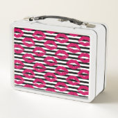 Lipstick Kus B&W Striped Patroon (Achterkant)