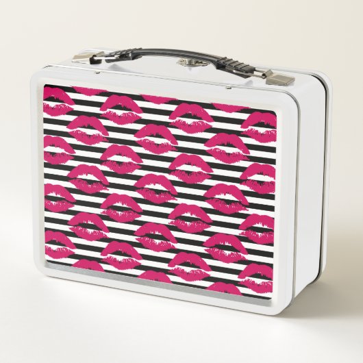 Lipstick Kus B&W Striped Patroon (Achterkant)