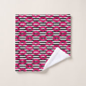 Lipstick Kus B&W Striped Patroon Bad Handdoek (Wasdoekje)