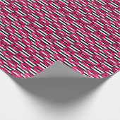 Lipstick Kus B&W Striped Patroon Cadeaupapier (Hoek)