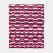 Lipstick Kus B&W Striped Patroon Fleece Deken (Voorkant)
