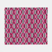 Lipstick Kus B&W Striped Patroon Fleece Deken (Voorkant (Horizontaal))
