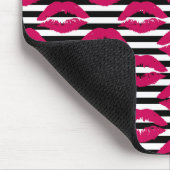 Lipstick Kus B&W Striped Patroon Muismat (Hoek)