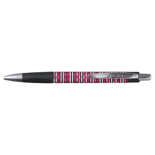 Lipstick Kus B&W Striped Patroon Pen (Achterkant)