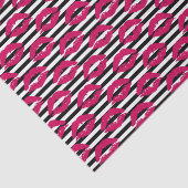 Lipstick Kus B&W Striped Patroon Tissuepapier (Detail)