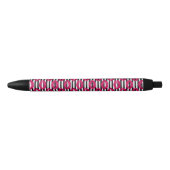 Lipstick Kus B&W Striped Patroon Zwarte Inkt Pen (Voorkant)