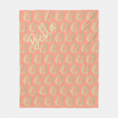 Lipstick kus print roze perzik goud schoonheid fleece deken (Voorkant)