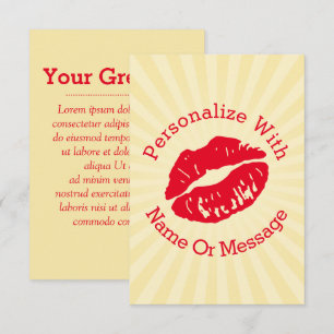 Lipstick Kus (rood) Platte Kaart Uitnodiging