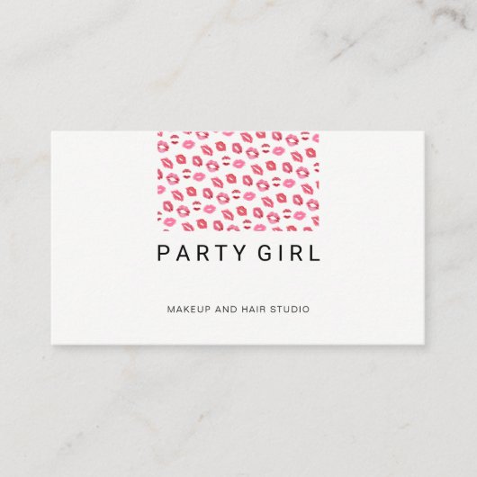 Lipstick Kus / Salon Visitekaartje (Voorkant)