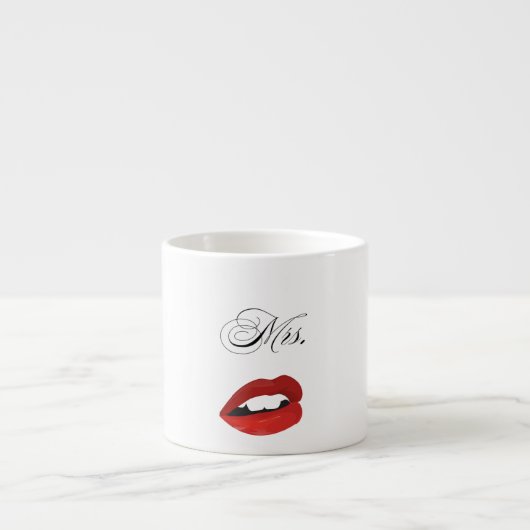 Lipstick Kus Valentijns Beker Espresso Kop (Voorkant)