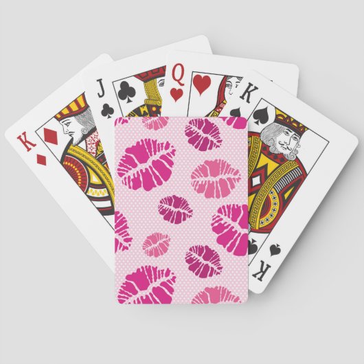 Lipstick Kus Vorm Print Patroon Pokerkaarten (Achterkant)