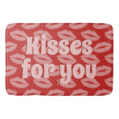 Lipstick Kusjes Rood en Roze Lippen Custom Badmat (Voorkant)