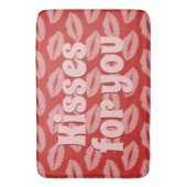 Lipstick Kusjes Rood en Roze Lippen Custom Badmat (Voorkant Verticaal)