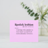 LIPSTICK LESBIAN (definitie) Briefkaart (Staand voorkant)
