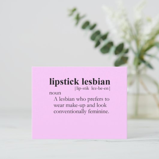 LIPSTICK LESBIAN (definitie) Briefkaart (Staand voorkant)