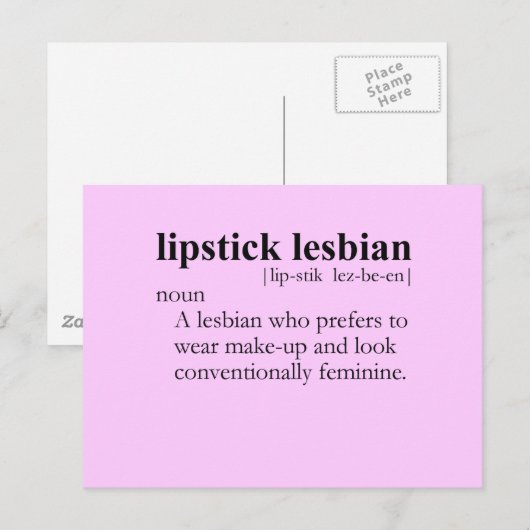 LIPSTICK LESBIAN (definitie) Briefkaart (Voorkant / Achterkant)