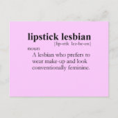 LIPSTICK LESBIAN (definitie) Briefkaart (Voorkant)