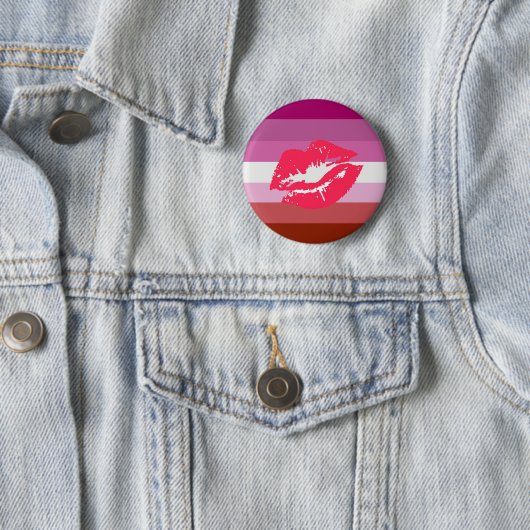Lipstick Lesbian Flag Ronde Button 5,7 Cm (In situ)