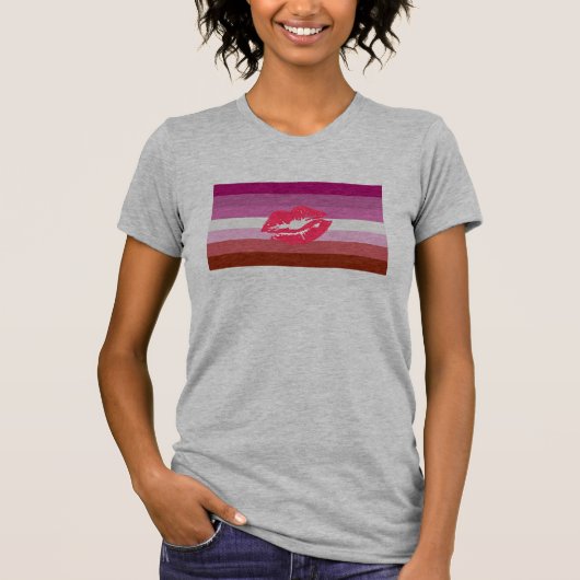 Lipstick Lesbian Flag T-shirt (Voorkant)