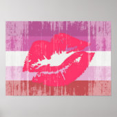 LIPSTICK LESBIAN PRIDE DISTRESSED DESIGN POSTER (Voorkant)