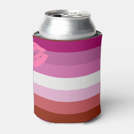 Lipstick Lesbian Pride Flag Blikjeskoeler (Blikje Voorkant)