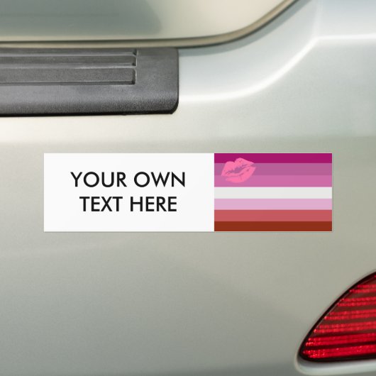 Lipstick Lesbian Pride Flag Bumpersticker (Op auto)