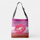 Lipstick Lesbian Pride Flag Crossbody Tas (Achterkant)