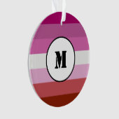 Lipstick lesbian pride flag design with monogram o ornament (voorkant)