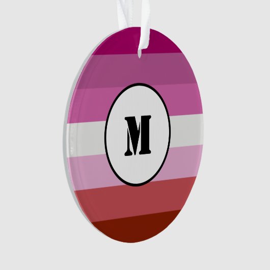 Lipstick lesbian pride flag design with monogram o ornament (voorkant)