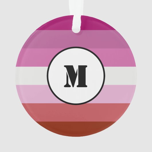 Lipstick lesbian pride flag design with monogram o ornament (achterkant)