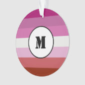 Lipstick lesbian pride flag design with monogram o ornament (voorkant)