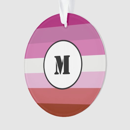 Lipstick lesbian pride flag design with monogram o ornament (voorkant)