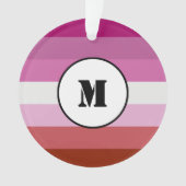 Lipstick lesbian pride flag design with monogram o ornament (voorkant)