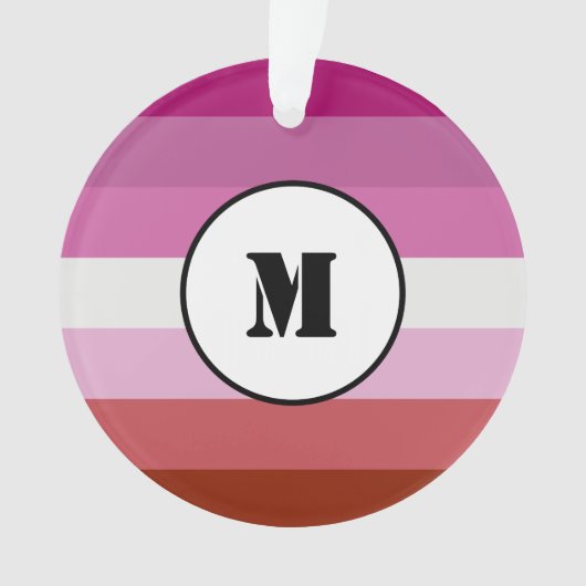 Lipstick lesbian pride flag design with monogram o ornament (voorkant)