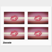 Lipstick Lesbian Pride Flag en Lips Rechthoekige Sticker (Vel)