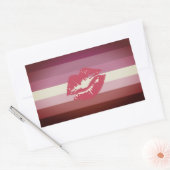 Lipstick Lesbian Pride Flag en Lips Rechthoekige Sticker (Envelop)