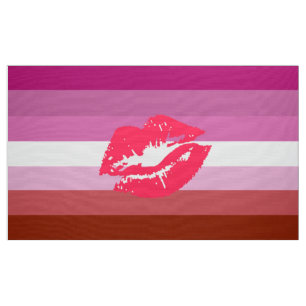 Lipstick Lesbian Pride Flag en Lips Stof