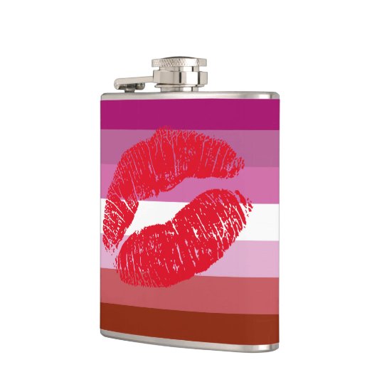Lipstick Lesbian Pride Flag Heupfles (Links)