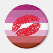 Lipstick Lesbian Pride Flag Magneet (Voorkant)